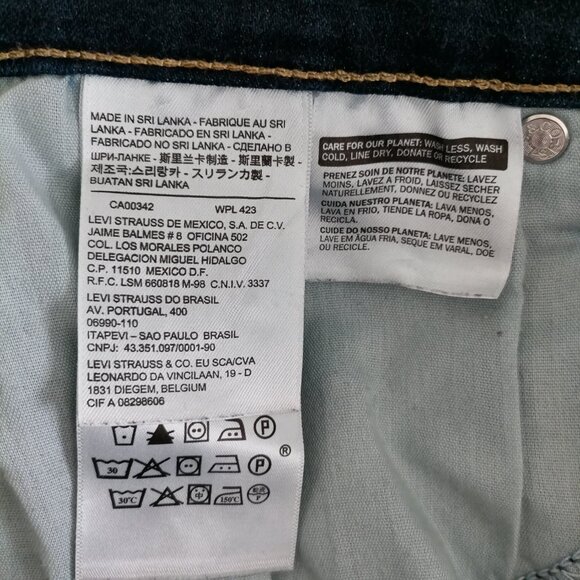 Levi's Womens Denim Blue Five Pocket Design Mid Rise Skinny Jeans Size 12 - Picture 6 of 10